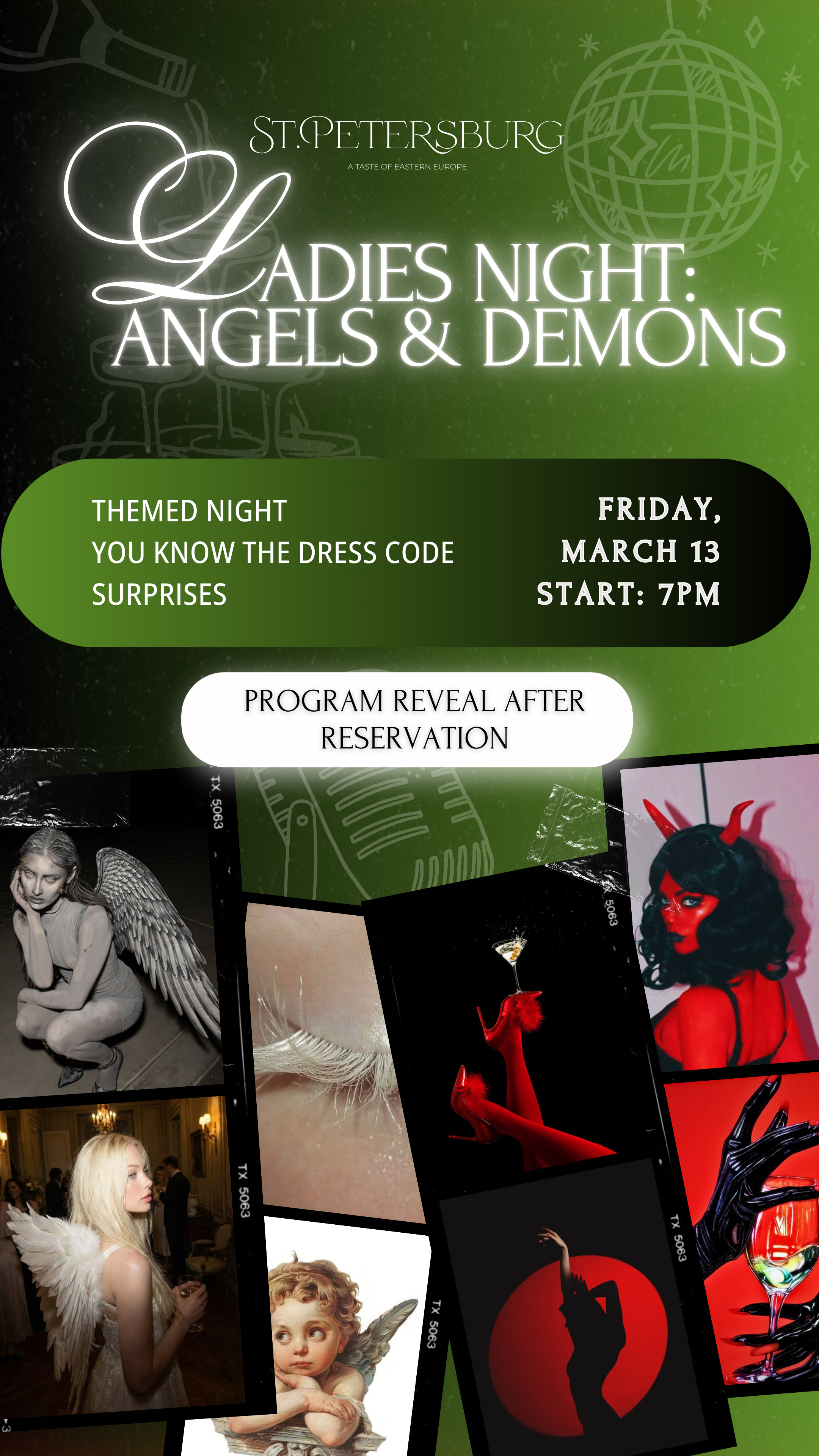 Ladies Night Angels & Demons themed night at Cafe St. Petersburg