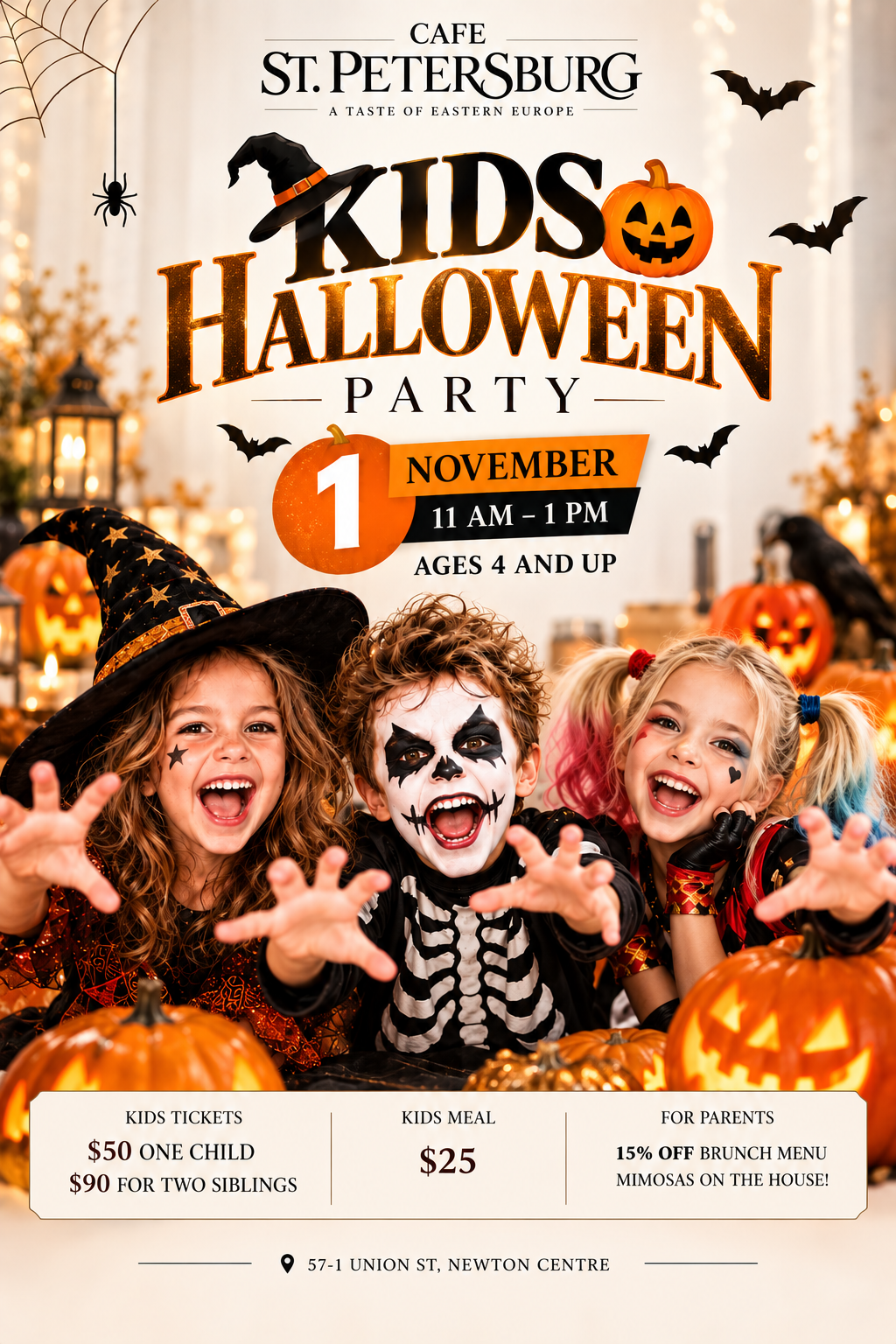 Kids Halloween Party at Cafe St. Petersburg - November 1
