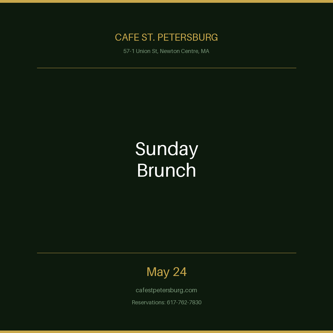 Sunday Brunch at Cafe St. Petersburg
