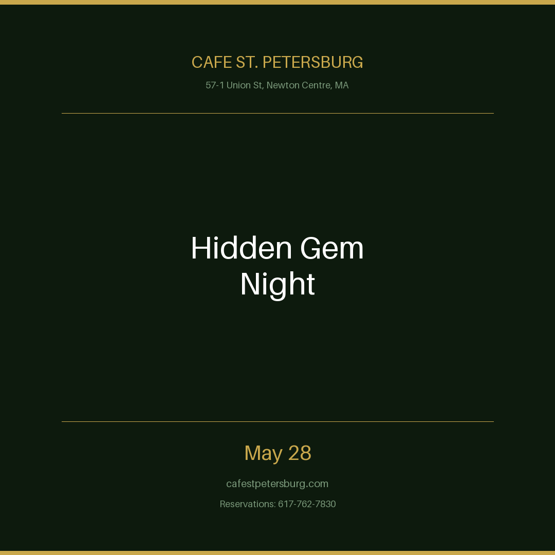Hidden Gem Night at Cafe St. Petersburg