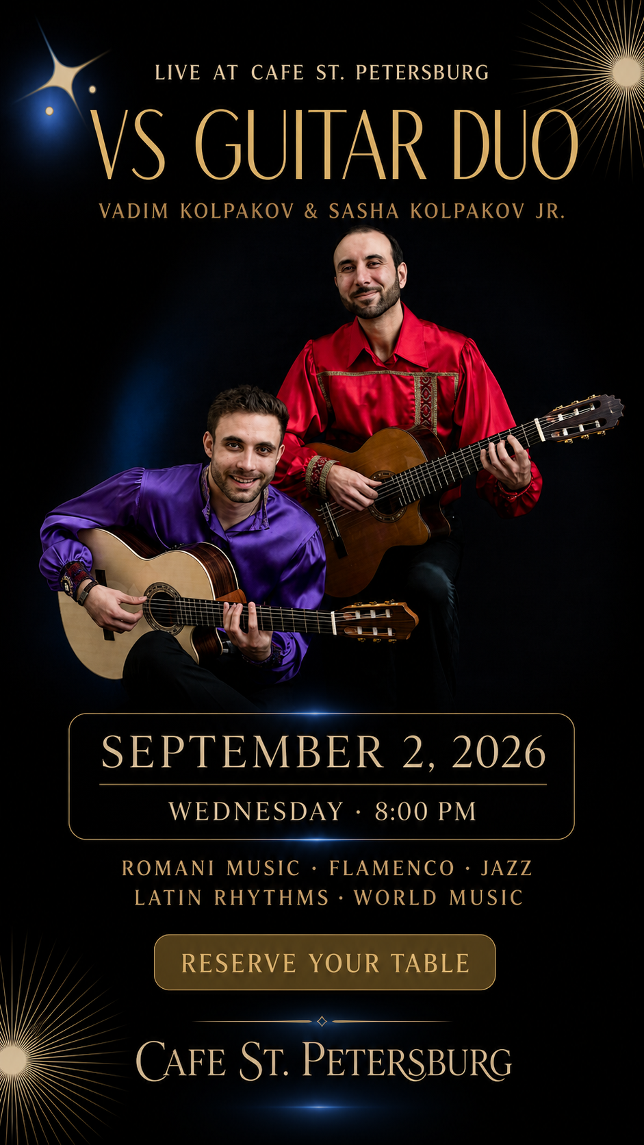 Vs Guitar Duo — Vadim Kolpakov & Sasha Kolpakov Jr. live at Cafe St. Petersburg